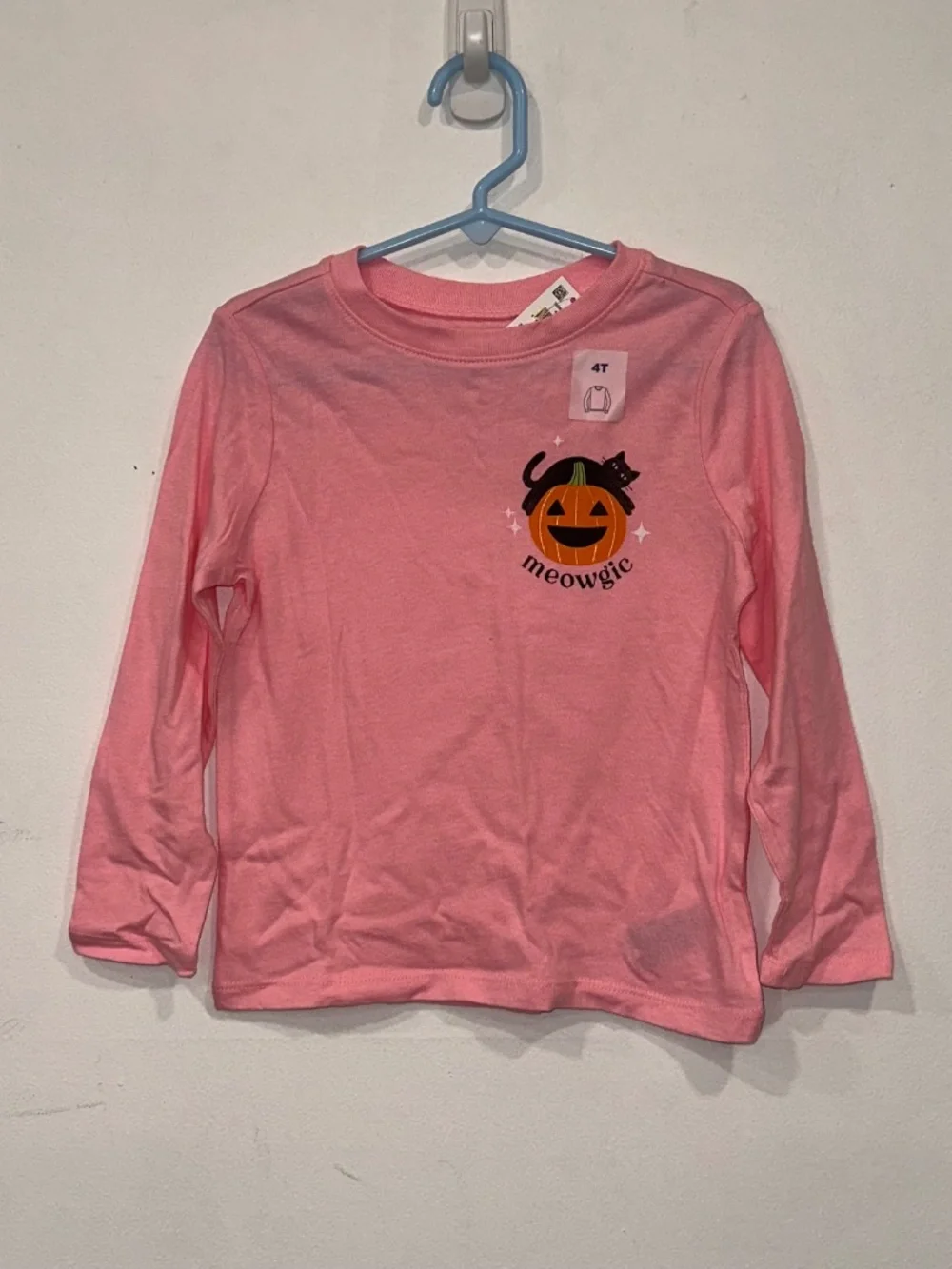 Old Navy Halloween Black Cat Meowgic Long Sleeve Tee Shirt NEW Sz 4T Pumpkin